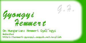 gyongyi hemmert business card